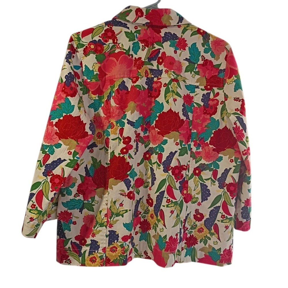 Vintage‎ City Blues By Koret Flower Floral Pattern Jacket Women's Size Large EUC - Picture 5 of 9